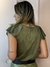 Blusa decote V suede babados na internet