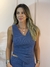 Blusa prega lateral risca de giz - comprar online