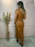 Vestido MIDI fenda couro sintético - By Germana Côrte