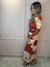 Vestido longo em tule flores na internet