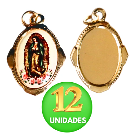 Medalha N Sra de Guadalupe Chapa Resinada 12 unid