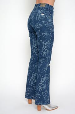 Pantalón estampado azul flores - comprar online