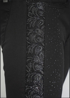 Pantalón recto lentejuelas negro
