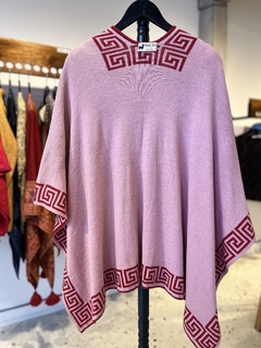 Ruana reversible rojo/rosa - tienda online