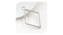 DIJE FORMA HEXAGONO PLATA