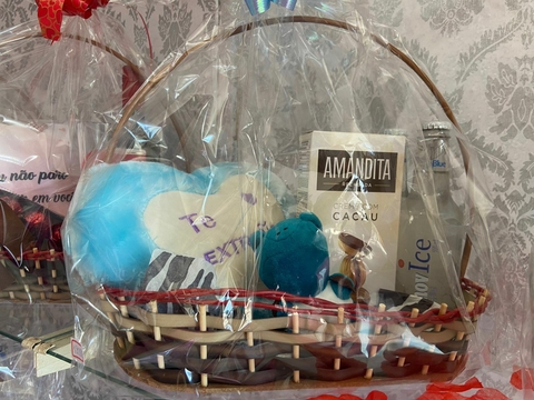 CESTA DE MADEIRA - COM ALÇA