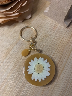 Chaveiro luxo flor natural