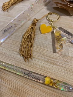 Kit Luxo Orquídea (Chaveiro, caneta e marcador G) - NK Resinas