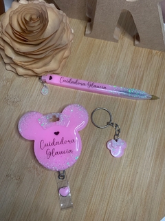 Imagem do Kit Porta Crachá + Mini Chaveiro + Caneta
