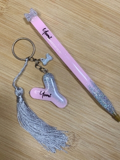 Kit Chaveiro Letra + Caneta
