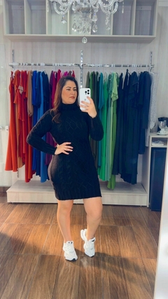 Vestido Victoria em Tricot Mouse - Preto