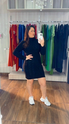 Vestido Victoria em Tricot Mouse - Preto - comprar online