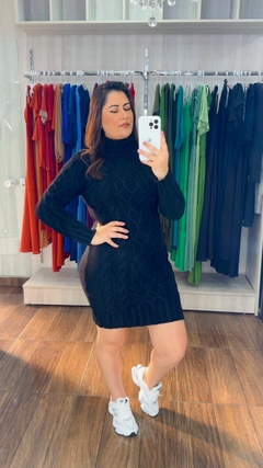 Vestido Victoria em Tricot Mouse - Preto na internet