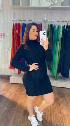 Vestido Victoria em Tricot Mouse - Preto - Elis Alves Boutique