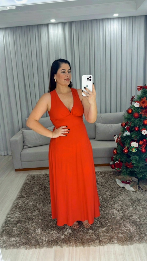 Vestido Michelle em Viscolinho - Vermelho