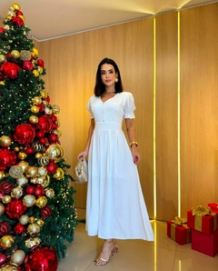 Vestido Karol em Viscolinho - Branco - comprar online