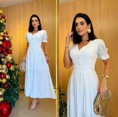 Vestido Karol em Viscolinho - Branco - Elis Alves Boutique
