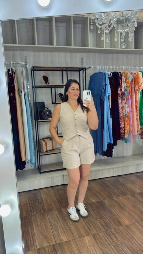 Conjunto Lais em Alfaiataria Marant - Bege - comprar online