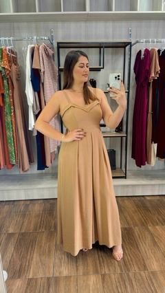 Vestido Priscila em Viscose Sarjado - Cappuccino na internet