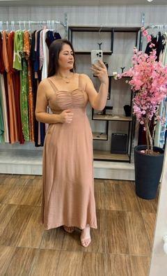Vestido Paloma em Viscose Sarjado - Bege na internet