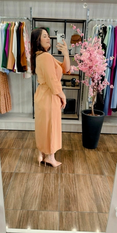 Chemise Bella em Viscose Sarjado - Bege na internet