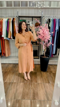 Chemise Bella em Viscose Sarjado - Bege - comprar online