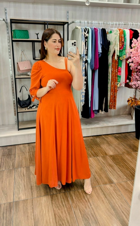 Vestido Selina em Sensorial - Terracota - comprar online
