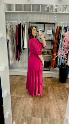 Vestido Julia em Crepe Seda - Fúcsia na internet