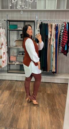 Calça Keila em Ponto Roma - Marrom - Elis Alves Boutique