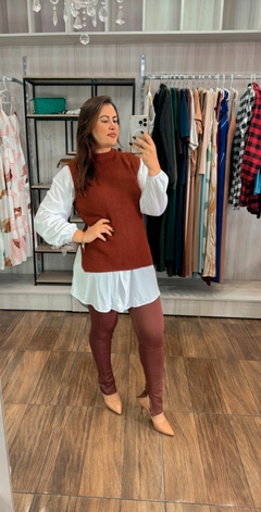 Calça Keila em Ponto Roma - Marrom - loja online