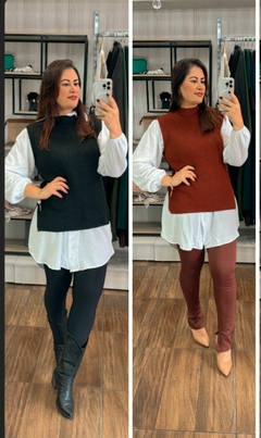 Colete Olivia em Tricot - Caramelo - Elis Alves Boutique