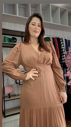 Imagem do Vestido Juliana em Viscolinho - Cappuccino