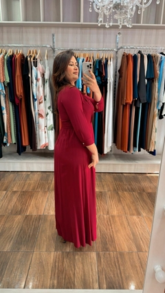 Vestido Kailane em Viscose Sarjado - Marsala na internet