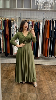 Vestido Kailane em Viscose Sarjado - Verde - comprar online