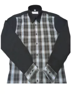 Camisa Slim Fit Cuadros Café