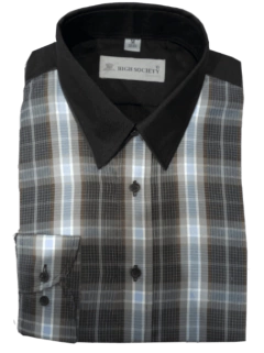 Camisa Slim Fit Cuadros Café en internet