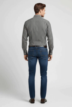 Camisa Negra con Rayas - Tienda Haber's