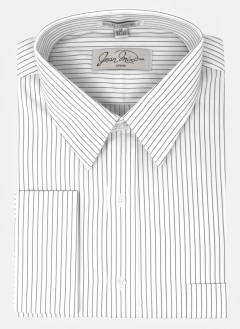 Camisa doble puño blanca con rayas negras Jean Miró