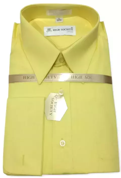 Camisa doble puño amarilla de la marca High Society