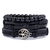 LETAPI 4Pcs/Set Braided Wrap Leather Bracelet for Men Punk Vintage Beads Chain Male Bracelets Wristband Jewelry Gifts - Outbeck.com.br 