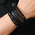 LETAPI 4Pcs/Set Braided Wrap Leather Bracelet for Men Punk Vintage Beads Chain Male Bracelets Wristband Jewelry Gifts