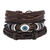 Imagem do LETAPI 4Pcs/Set Braided Wrap Leather Bracelet for Men Punk Vintage Beads Chain Male Bracelets Wristband Jewelry Gifts