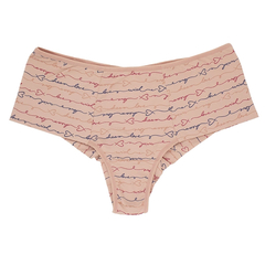 Calcinha Cós Alto Fio Duplo com Lateral Larga “Wish, Dream, Love” | Kit com 03 peças - Ref.: 2051K-29