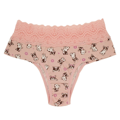 Calcinha de Algodão com Detalhes em Renda Kit com 03 Peças - Ref.: 2047K-29 - Lingerie Drop