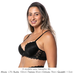 Sutiã de Renda Preta Meia Taça - Ref.: 0533-01 na internet