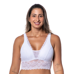Top Renda com Bojo Macio Sem Fecho Branco - Ref.: 0501-02