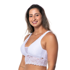 Top Renda com Bojo Macio Sem Fecho Branco - Ref.: 0501-02 na internet