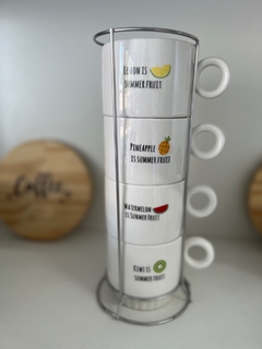 TORRE CANECAS EMPILHÁVEIS FRUTAS