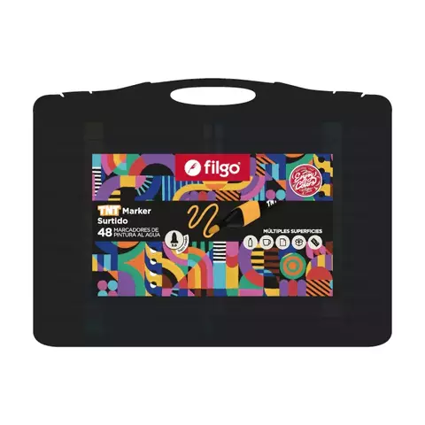 Marcador de pintura al agua punta pincel Filgo TNT - Valija x48