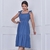 Vestido jeans alcinha de amarrar